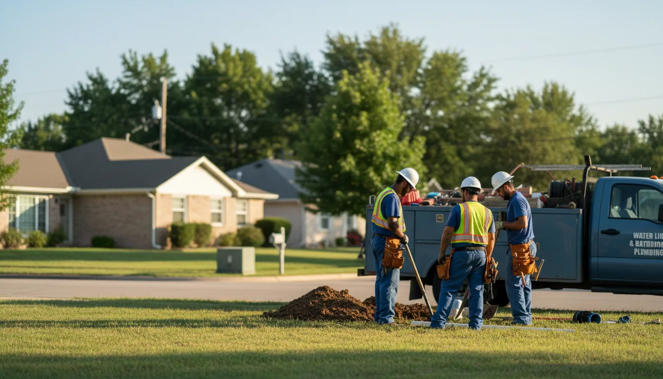 Residential water line and bathroom plumbing service in Lisbon, LA